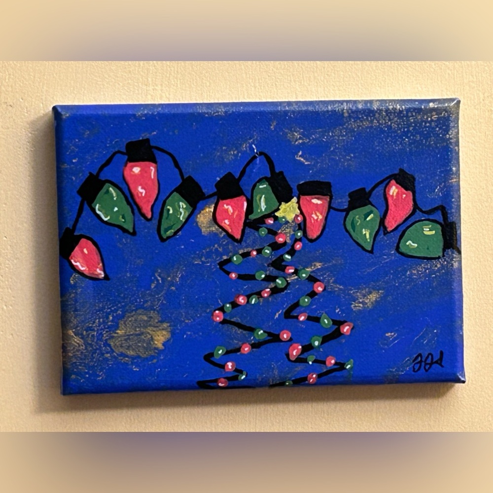 Original “Christmas Lights” Acrylic Painting